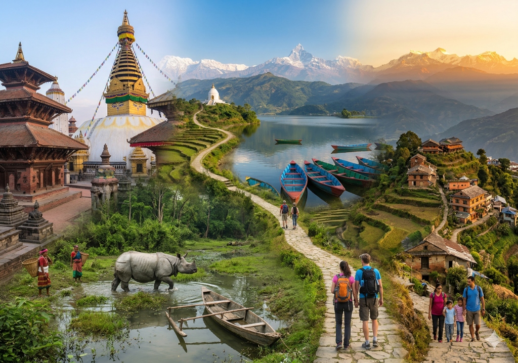 Best of Nepal Explorer Kathmandu Pokhara Chitwan temples lakes